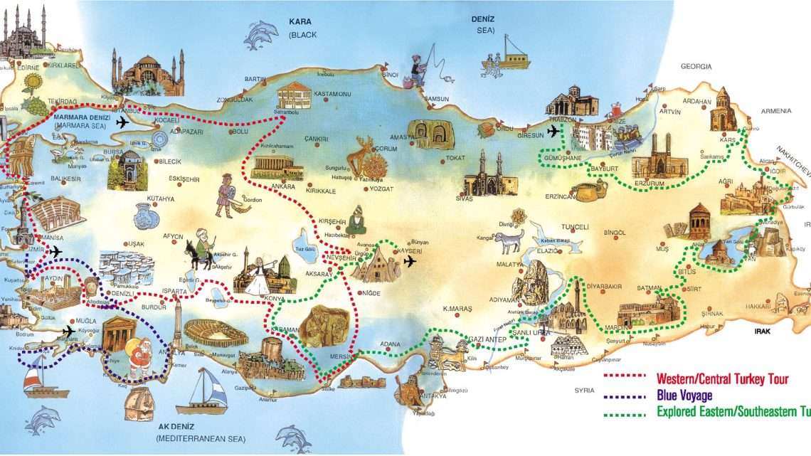 Все достопримечательности в Турции на карте