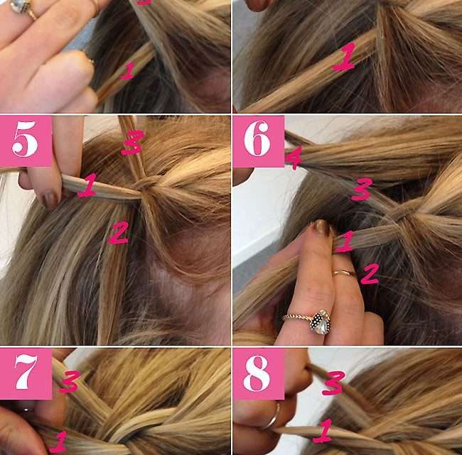 Как заплетают косичку водопад