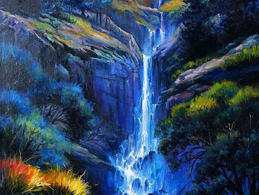 Картины с водопадами маслом