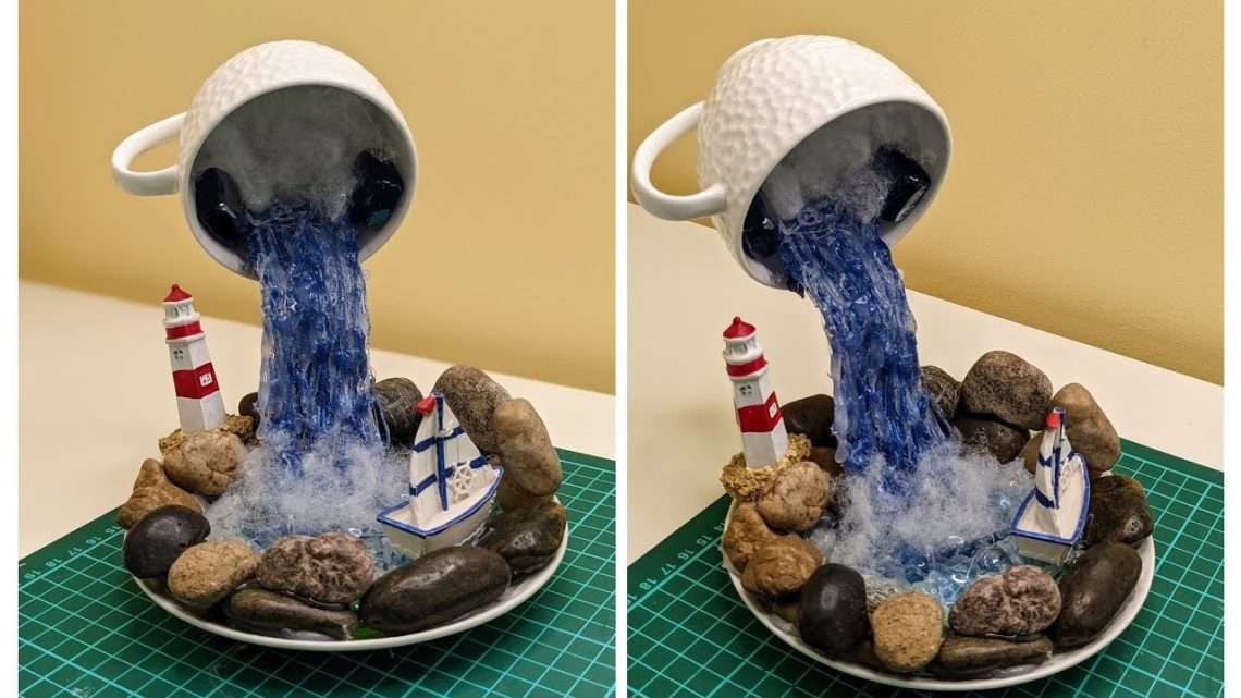 Парящая чашка водопад своими руками